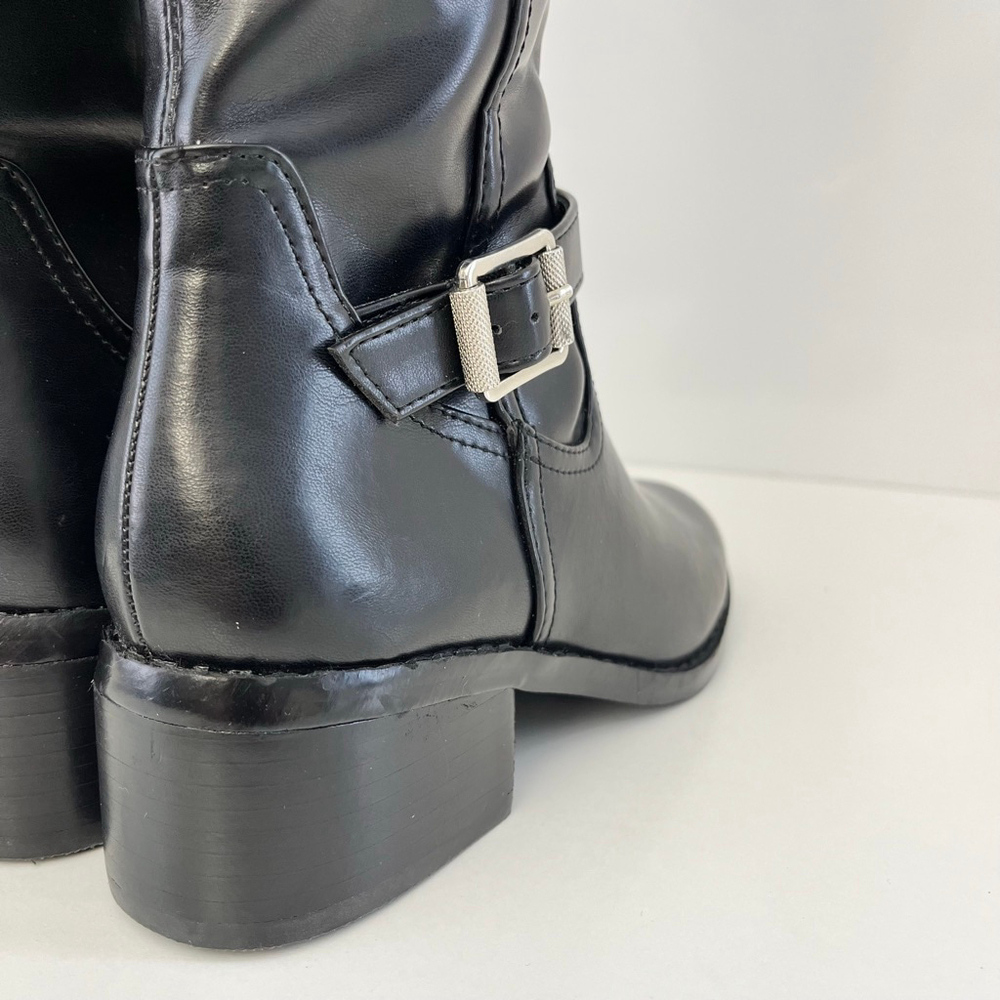 Black Over The Knee Boots Low Block Heel Buckle Riding Boots Size 5 DV Dolce Vit - Picture 11 of 17